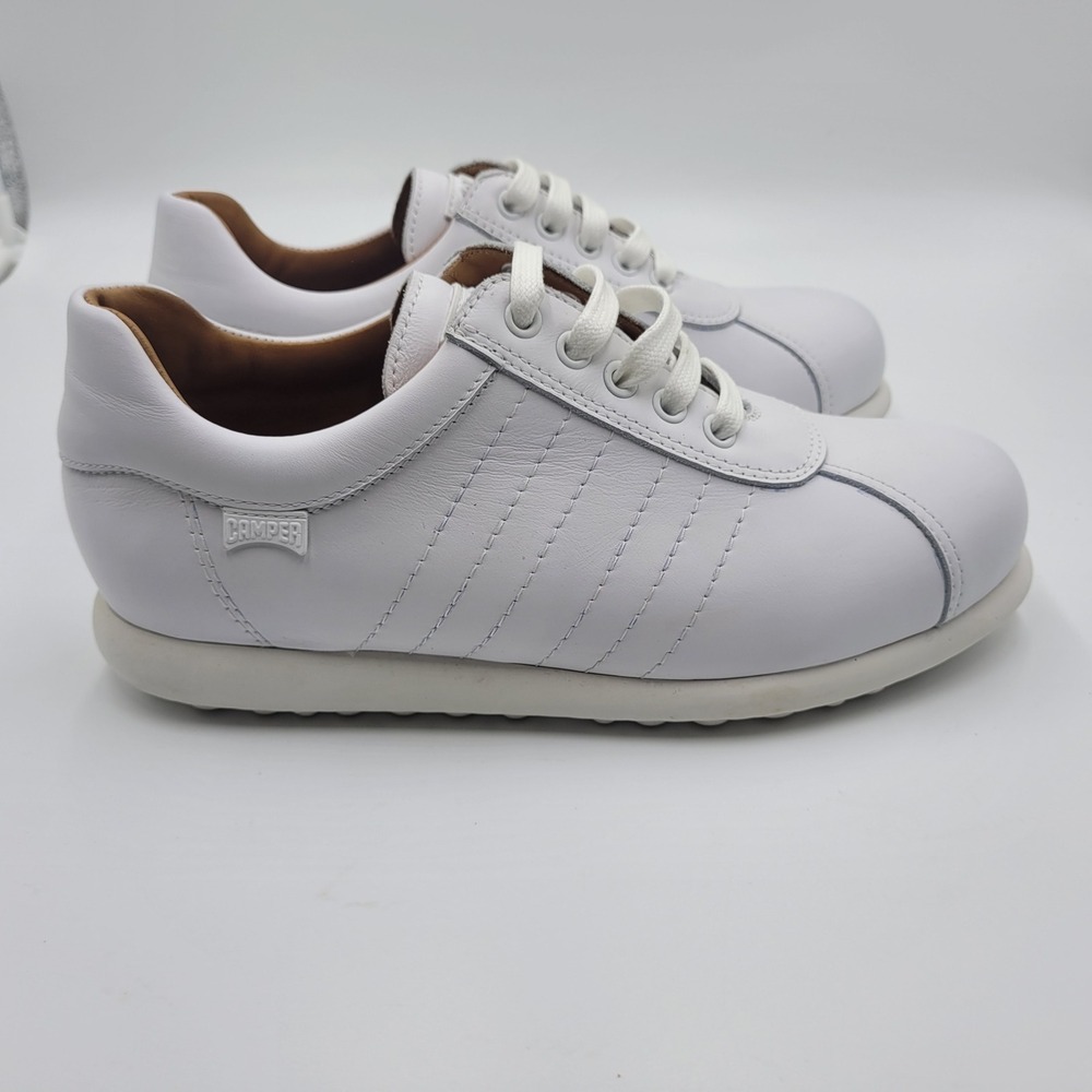 Camper Pelotas Ariel White Leather Sneakers Womens Size 38 Low Top Lace Up Shoes